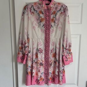 Floral Pink and Cream Dress